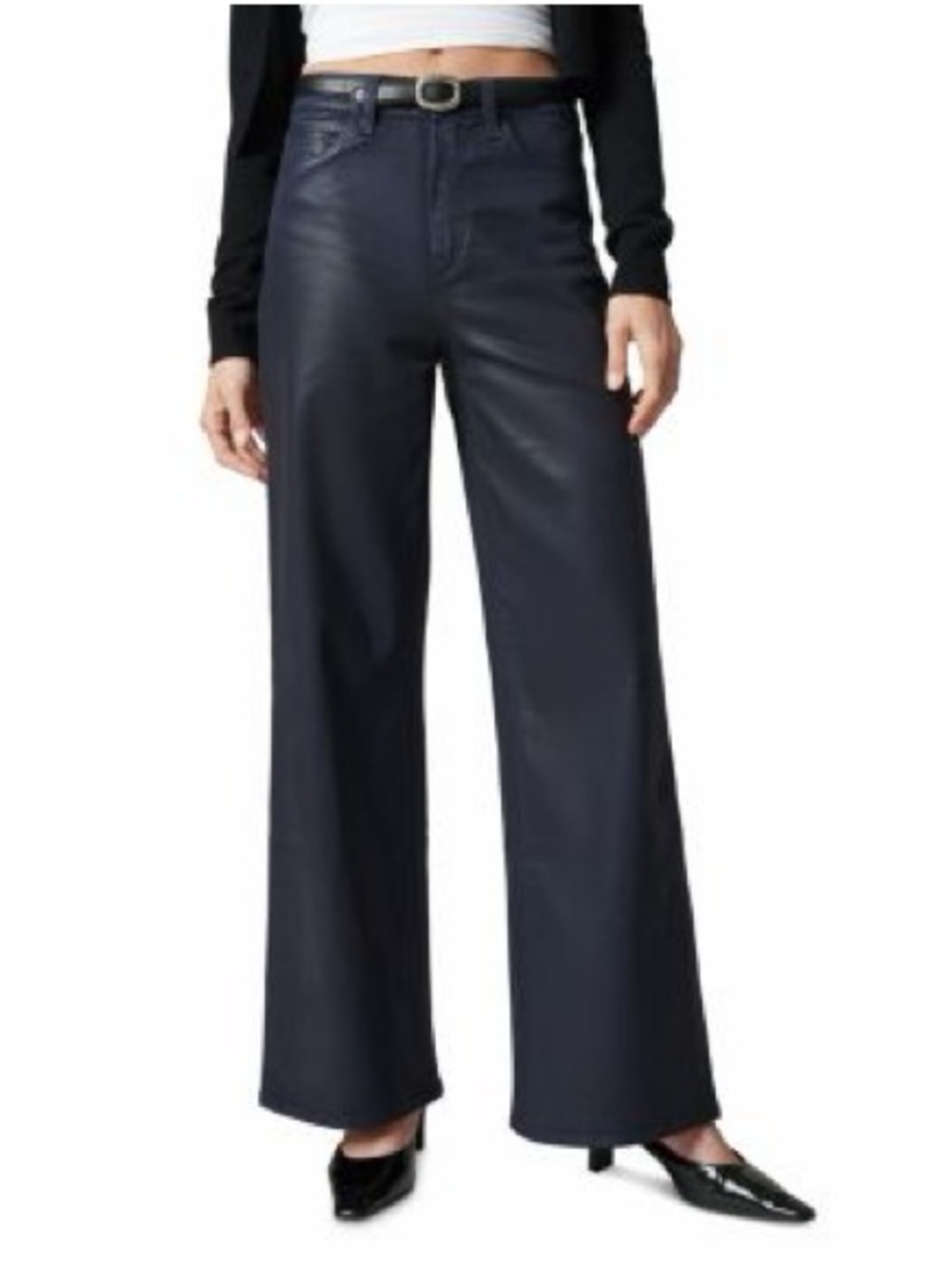 Joe's Jeans Indigo Wide Leg Mia Coated Flare Jeans